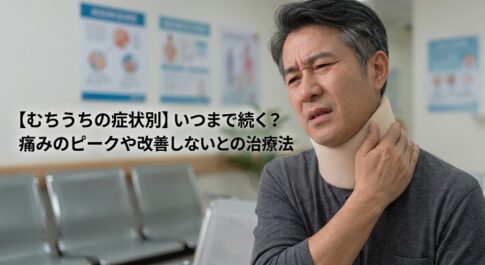 交通事故によるむちうち症で首の痛みに悩まされている中年男性の画像　東大阪市の体の痛みをとる整体院　痛解 .com