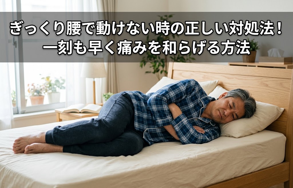 「ぎっくり腰で動けない時の正しい対処法!一刻も早く痛みを和らげる方法」痛解.com